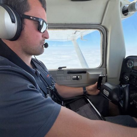 Michael Lima flying the plane